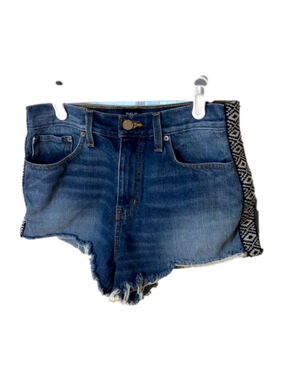 BDG Size 29 Girlfriend High Rise Embroidered Distressed Jean Shorts